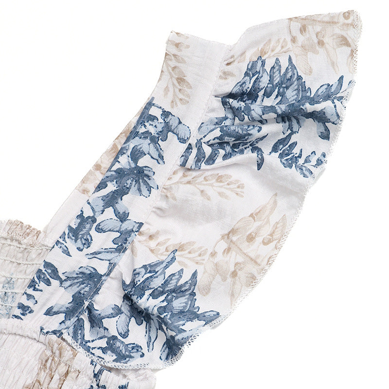 Printed Square Neck Slim-Fit Dress